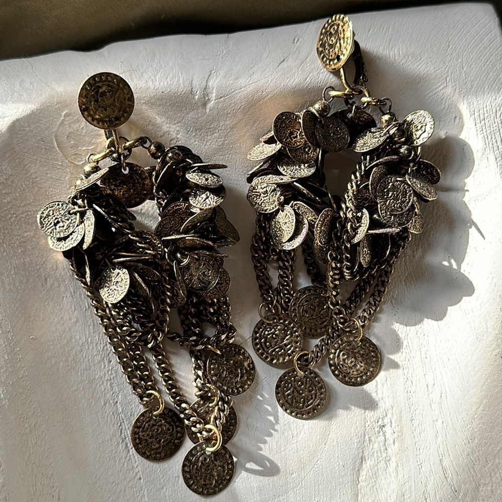 Zac Posen bass chandelier clip-on earrings